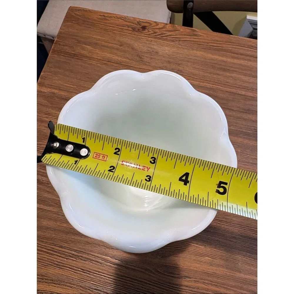 Westmoreland White Milk Glass Pedestal Vase with Grape and Floral Relief